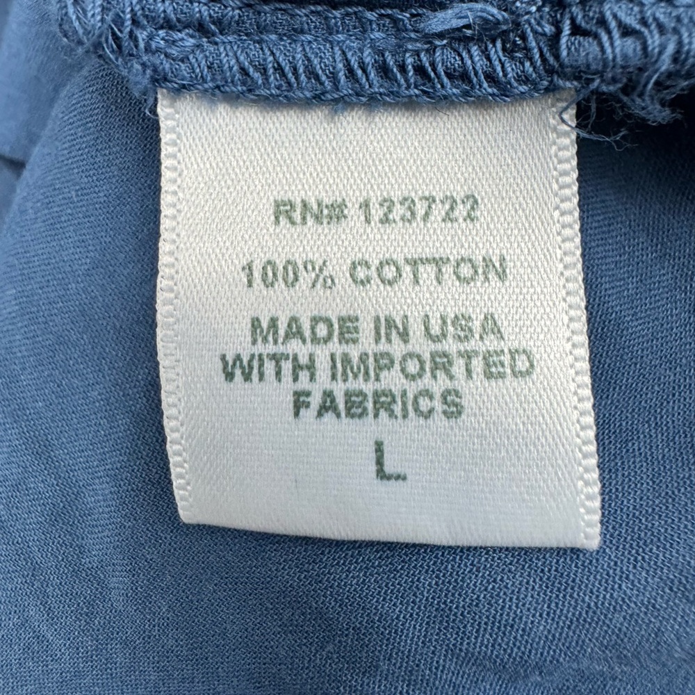 Xirena Size Large Blue Woven Cotton Collared Button Front Blaine Top - Picture 7 of 9